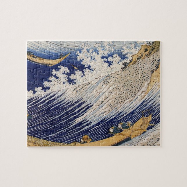 Hokusai Ocean Waves Sea Boote Puzzle (Horizontal)