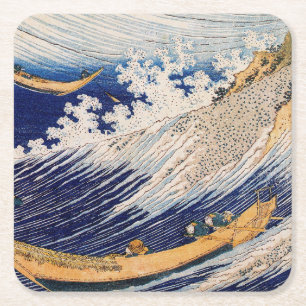 Hokusai Ocean Waves Sea Boote Rechteckiger Pappuntersetzer