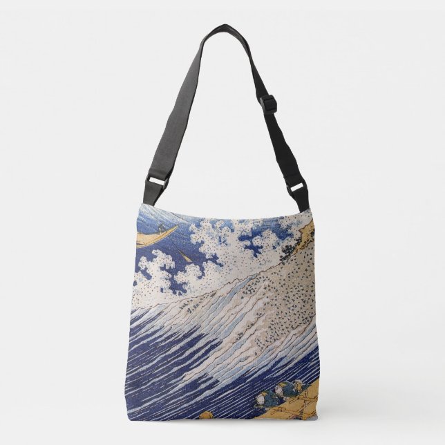 Hokusai Ocean Waves Sea Boote Tragetaschen Mit Langen Trägern (Vorderseite)