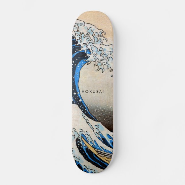 Hokusai Original Great Wave Custom Text Skateboard (Vorderseite)
