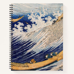 Hokusai Ozeanwellen Meer Boote Notizbuch