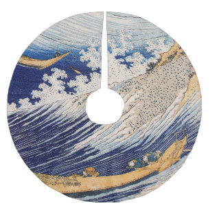 Hokusai Ozeanwellen Meer Boote Polyester Weihnachtsbaumdecke