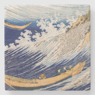 Hokusai Ozeanwellen Meer Boote Steinuntersetzer