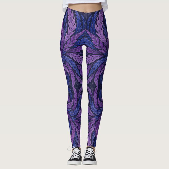 Hokusai Phoenix Art Feather Design Leggings (Vorderseite)