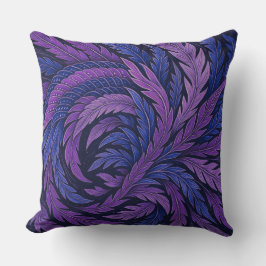 Hokusai Phoenix Cushion | Purple & Blue Feather Kissen