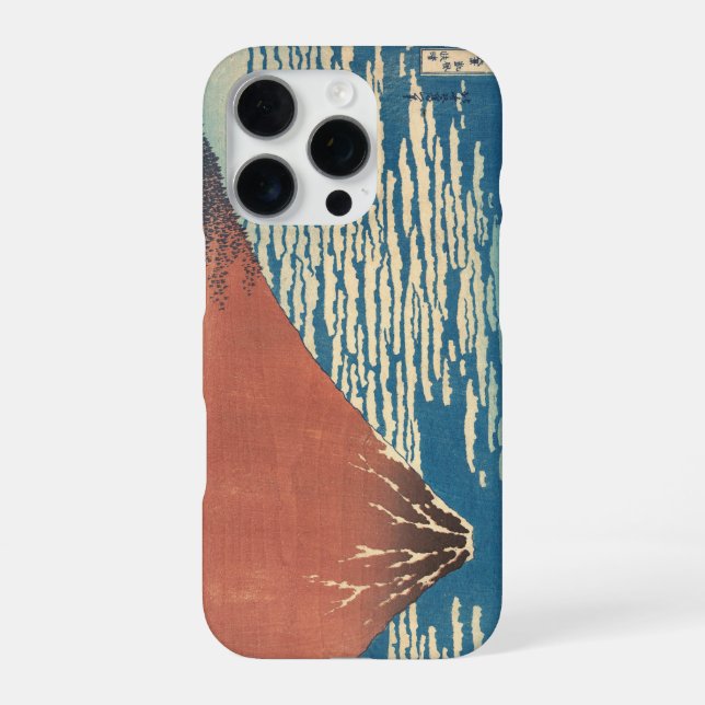 Hokusai Red Fuji iPhone 15 Pro Case – Fine Wind Cl Hülle (Rückseite)