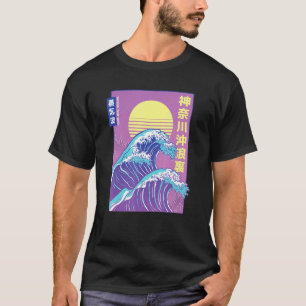Hokusai Retro Vaporwave Ästhetische Große Wave T-Shirt