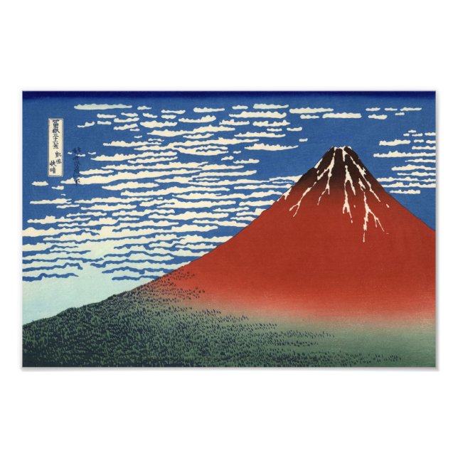 Hokusai South Wind Clear Sky Red Fuji Print Fotodruck (Vorne)