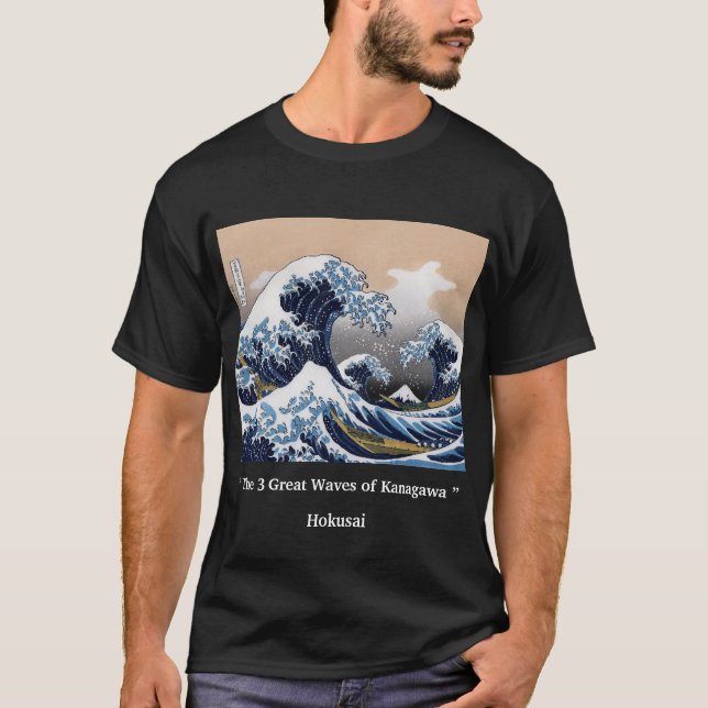 HOKUSAI, “ The 3 Great Waves of Kanagawa ” T-Shirt (Vorderseite)