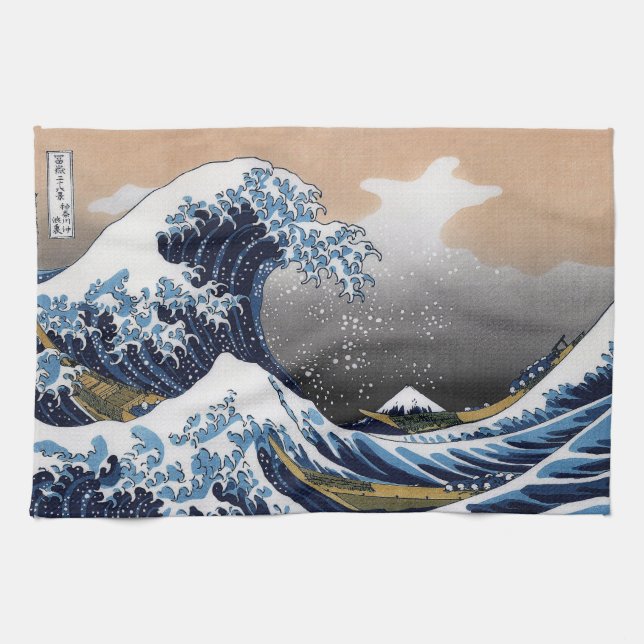 Hokusai , “ The Great Wave off Kanagawa ” Geschirrtuch (Horizontal)