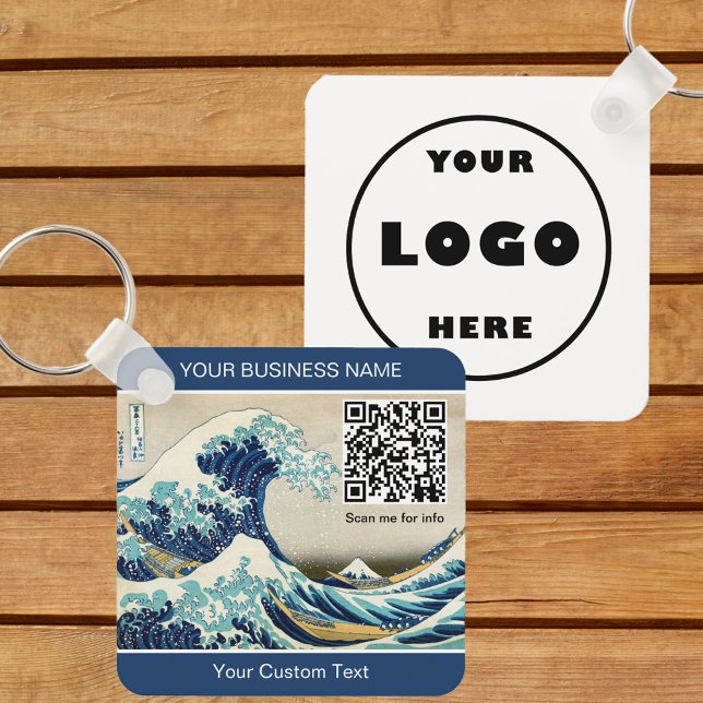 Hokusai - The Great Wave off Kanagawa - QR Code Schlüsselanhänger (Von Creator hochgeladen)