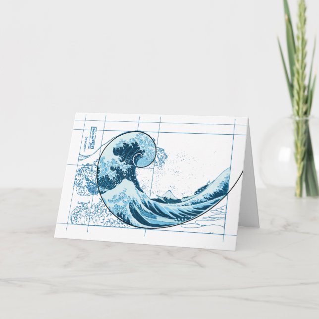 Hokusai trifft Fibonacci, Blue Card Karte (Vorderseite)