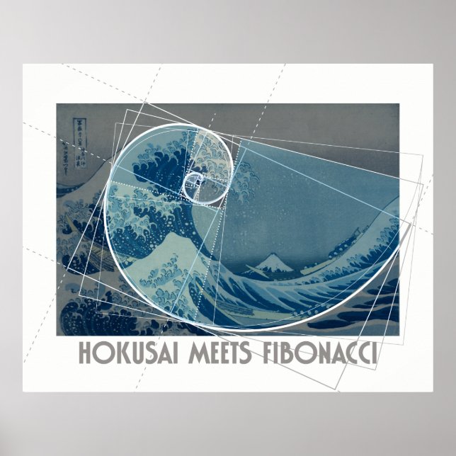Hokusai trifft Fibonacci, Golden Ratio #2 Poster (Vorne)