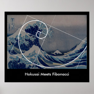 Hokusai trifft Fibonacci, Goldenes Verhältnis Poster