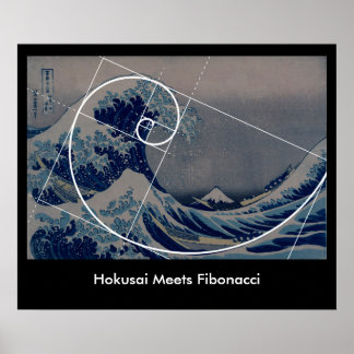 Hokusai trifft Fibonacci, Goldenes Verhältnis Poster