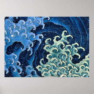 Hokusai Weibliche Welle Japan Vintage Ozean Poster