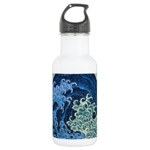 Hokusai Weibliche Welle Vintage Ozean Edelstahlflasche