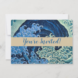 Hokusai Weibliche Welle Vintage Ozean Einladung