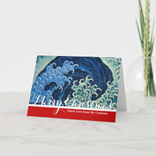 Hokusai Weibliche Welle Vintage Ozean Feiertagskarte