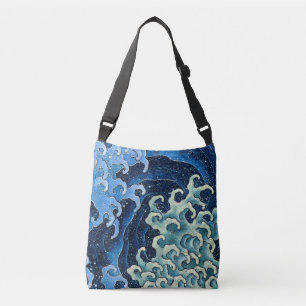 Hokusai Weibliche Welle Vintage Ozean Tragetaschen Mit Langen Trägern