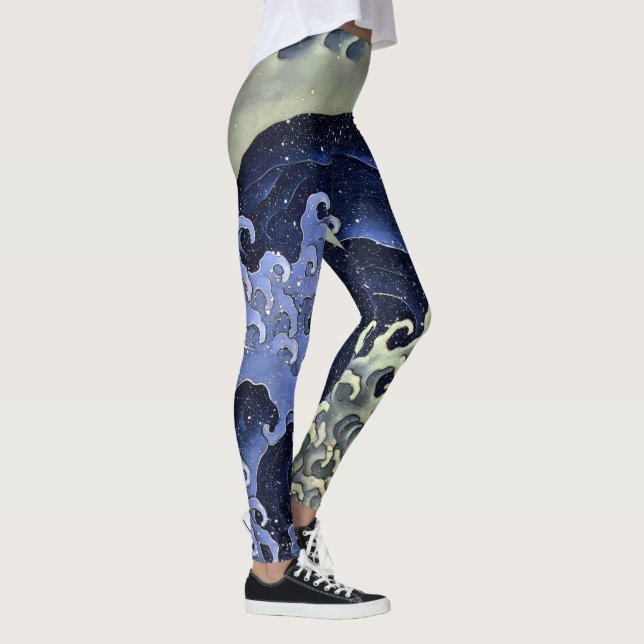 Hokusai-Welle 1 Leggings (Rechts)