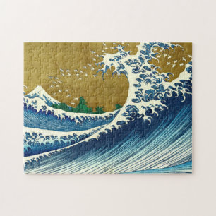 Hokusai-Welle-Muster: Japanische Ukiyo-e-Kunst Puzzle