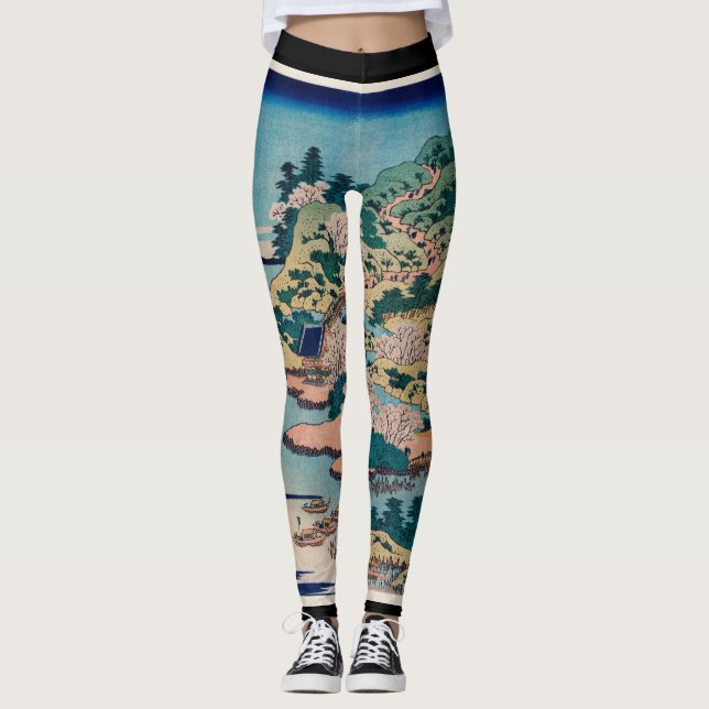 HOKUSAI WOODBLOCK PRINTE Leggings (Vorderseite)