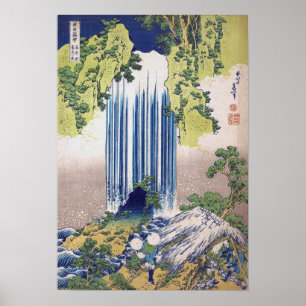 Hokusai - Yoro Wasserfall, Provinz Mino Poster