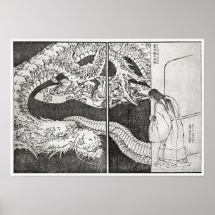Hokusai Zeichnend - Kunstdrucken Poster