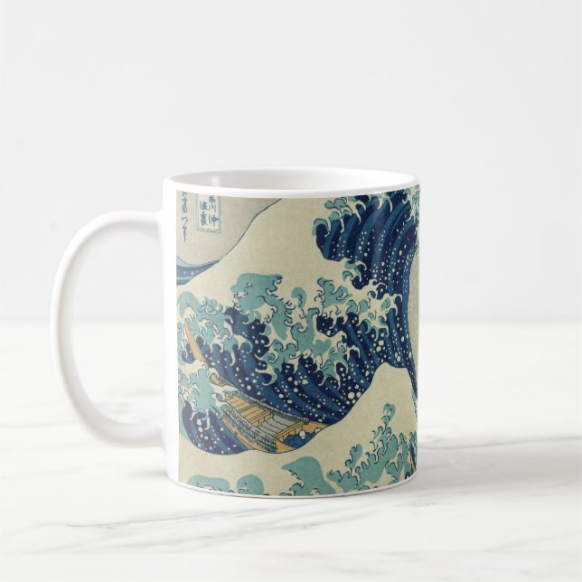 Hokusais Die große Welle vor Kanagawa Tasse (Links)