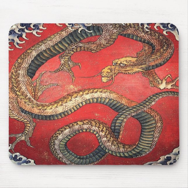 Hokusais Drache Mousepad (Vorne)