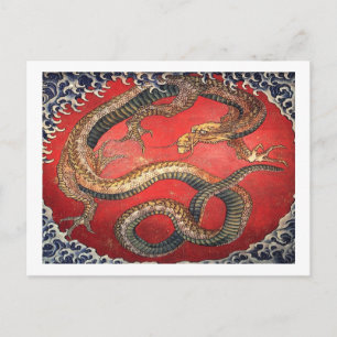 Hokusais Drache Postkarte