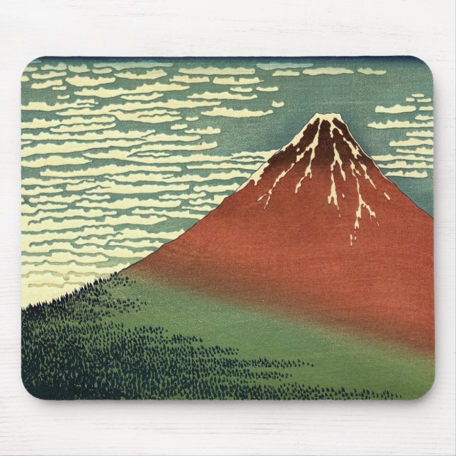 Hokusais Südwind, Clear Sky oder "Red Fuji" Mous Mousepad (Vorne)