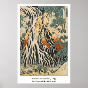 Hokusais Wasserfälle Kirifuri Poster