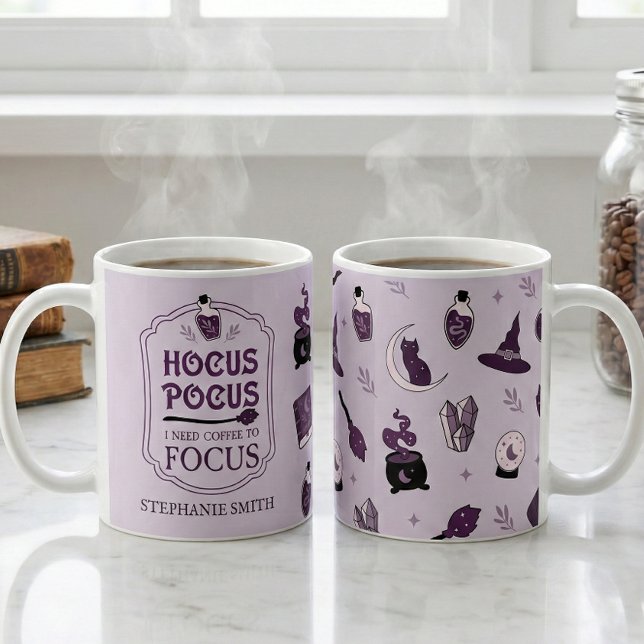 Hokuspokus Ich brauche meinen Kaffee, um Hexen zu  Kaffeetasse (Von Creator hochgeladen)