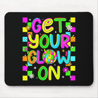 Hol dein Auf Leuchtende Vibes Gruppe Team Party Sq Mousepad