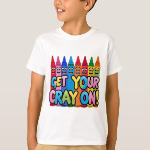 Hol deinen Crayon an! Happy Cartoon Crayons Art T-Shirt