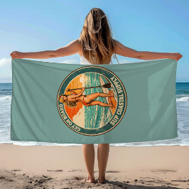 Hol dir das SUP Pinup Paddleboard Retro Surf Shop Strandtuch