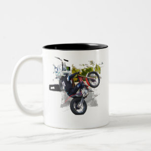 Hol dir dein Gas auf dem Motocross Stunt Biker Zweifarbige Tasse