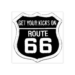 Hol dir deine Kicks auf Route 66 Travel Rubber Bri Gummistempel