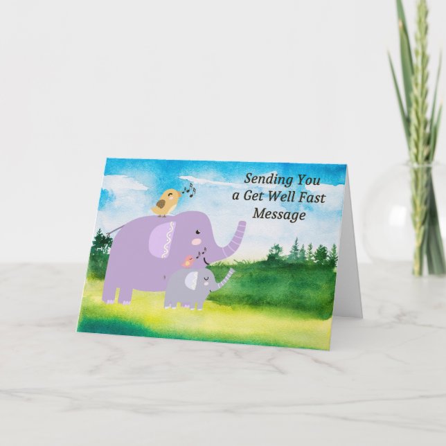 Hol dir eine Kinderkarte mit Elefanten. Karte (Vorderseite)