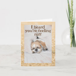 Hol dir niedliche Hundshihtzu, die goldene Glitzer Karte