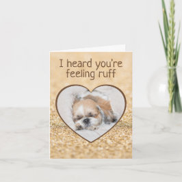 Hol dir niedliche Hundshihtzu-schlafende Glitzern Karte
