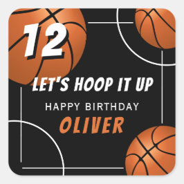 Hol es dir den Basketball Sports Kindergeburtstag Quadratischer Aufkleber
