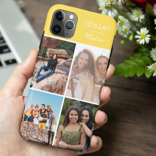¡Hola! 4 FotoCollage Hellgelb Personalisiert Case-Mate iPhone Hülle