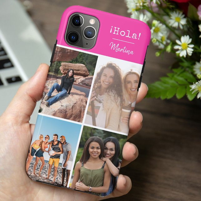 ¡Hola! 4 Fotomaterial Personalisiert leuchtend ros Case-Mate iPhone Hülle (Von Creator hochgeladen)