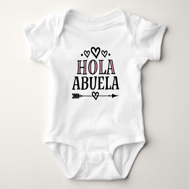 Hola Abuela Baby Reveal Abuelita Grandma Baby Strampler (Vorderseite)