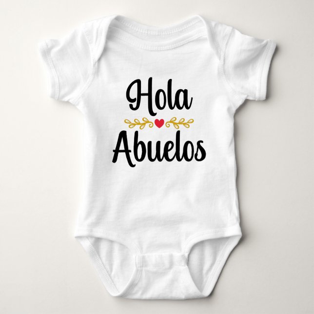 Hola Abuelos Ankündigung der spanischen Schwangers Baby Strampler (Vorderseite)