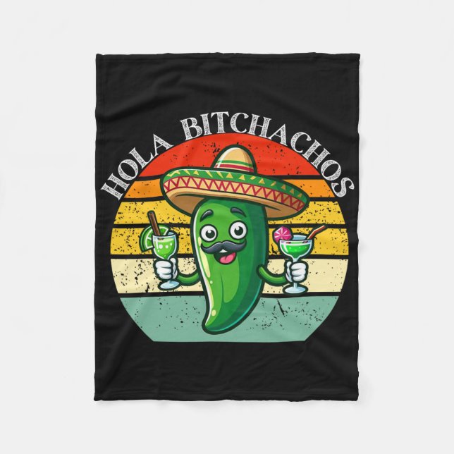 Hola Achos Funny Jalapeno Mexican Cinco De Mayo Fleecedecke (Vorderseite)
