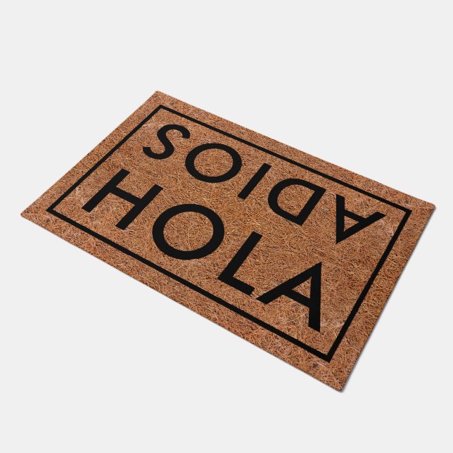 Hola Adios Spanish Welcome Coir Fußmatte (Schrägansicht)